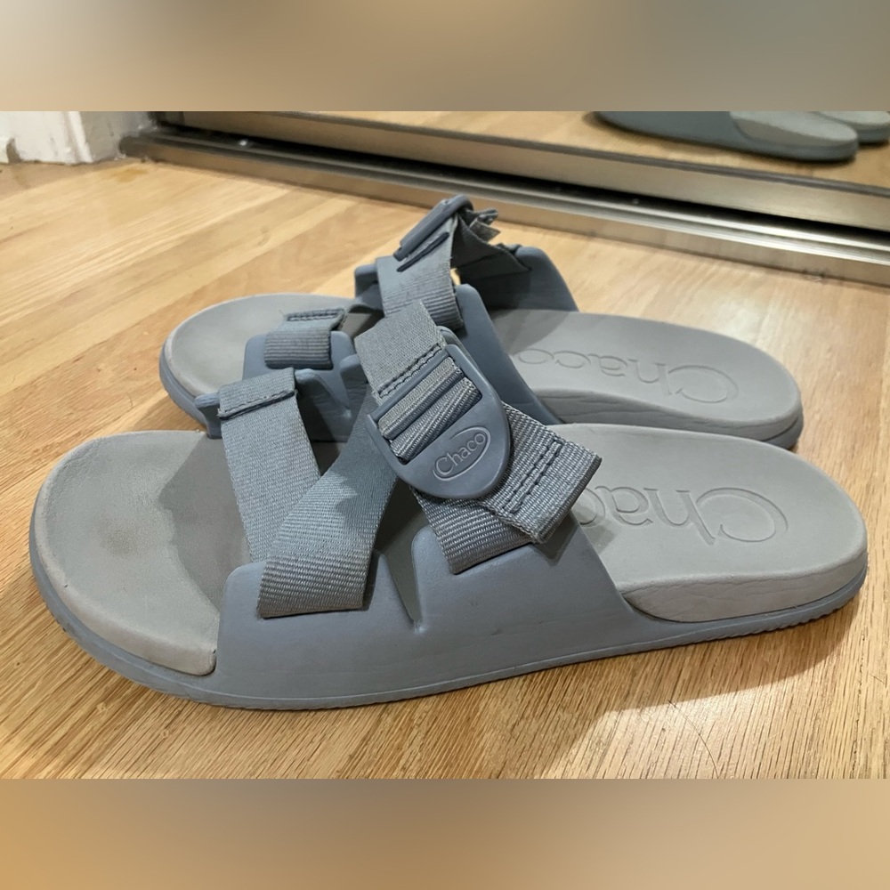 Chaco Chillos Grey Recovery Slide Slip Ons